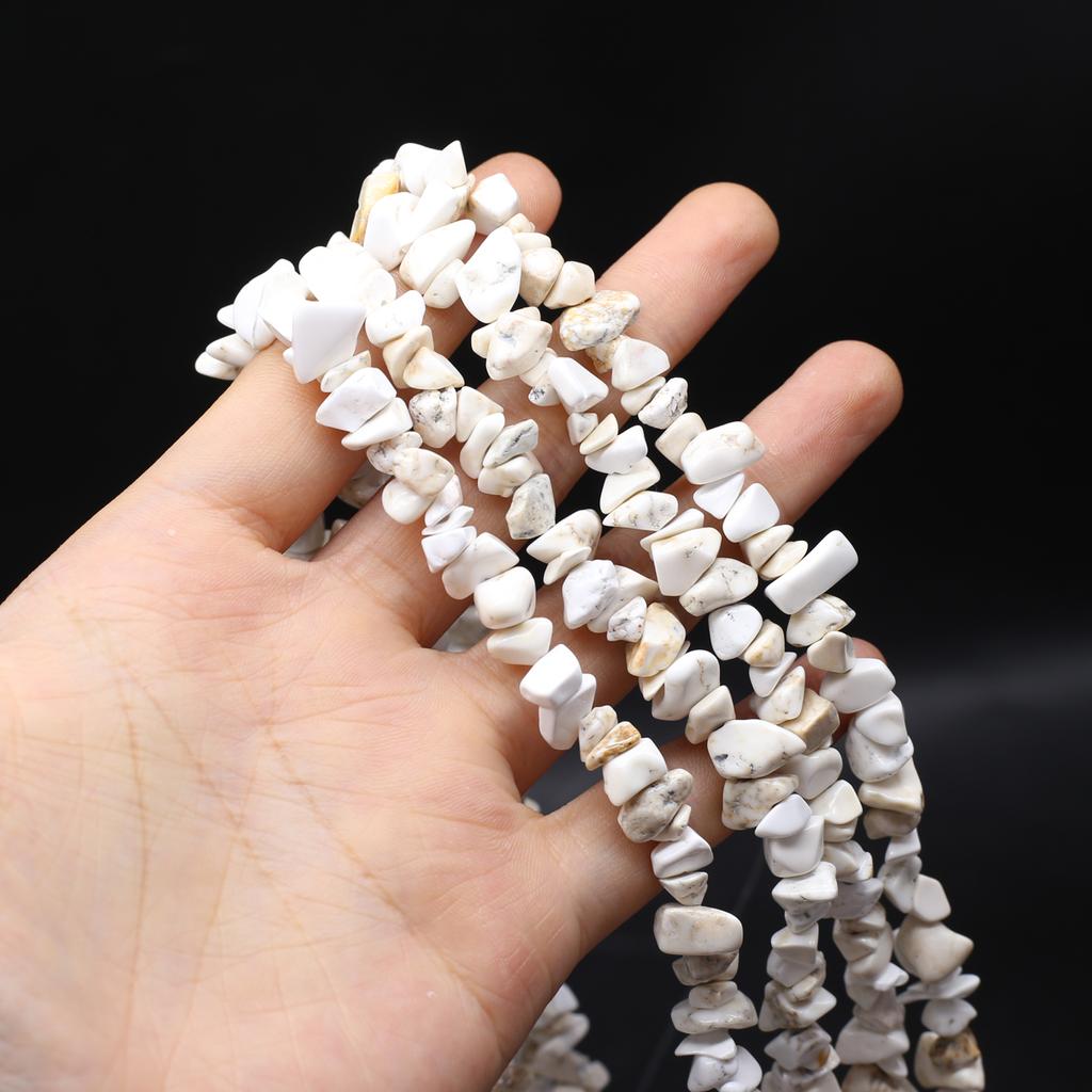 Mărgele de piatră naturală Jad alb/fluorit Mărgele de pietriș pentru realizarea de bijuterii DIY Colier Cercei Brățară Accesoriu Lungime 80 CM