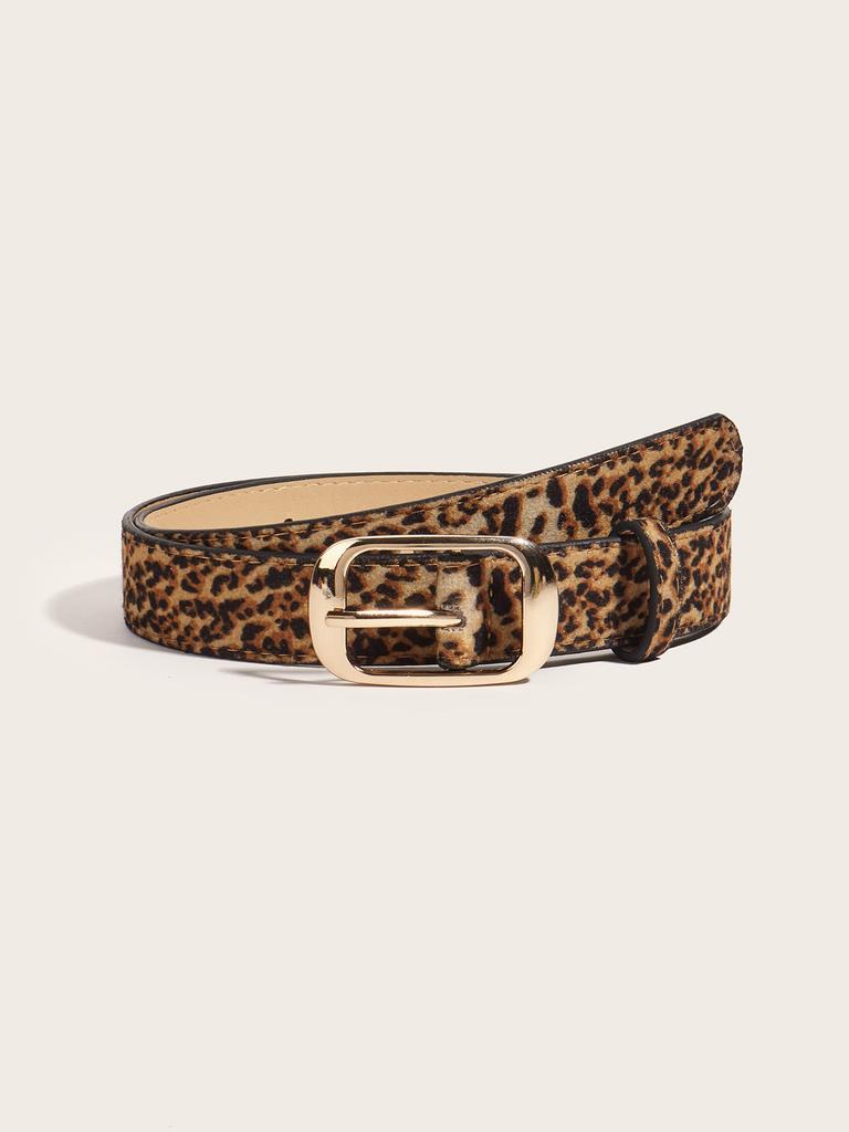 Belt Women's Instagram Style New Korean Version Versatile Fashion Decoration Jeans Retro Leopard Print Thin Belt Women