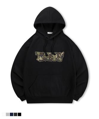 [Ohne Fleece oder mit Fleece gefüttert] Kapuzenpullover mit Camo-Vibe-Print (Typ A)