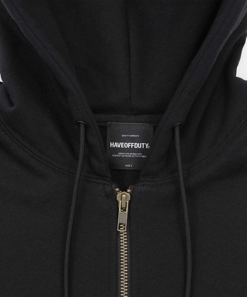 Haveoffduty Bio-Washed Easy Zip-Up Hoodie (Black)
