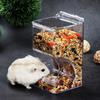 NEW  Hamster Rabbit Food Dispenser Feeder Plastic Clear Automatic Pet Feeder For Hamster Guinea Pigs Food Bowl Container