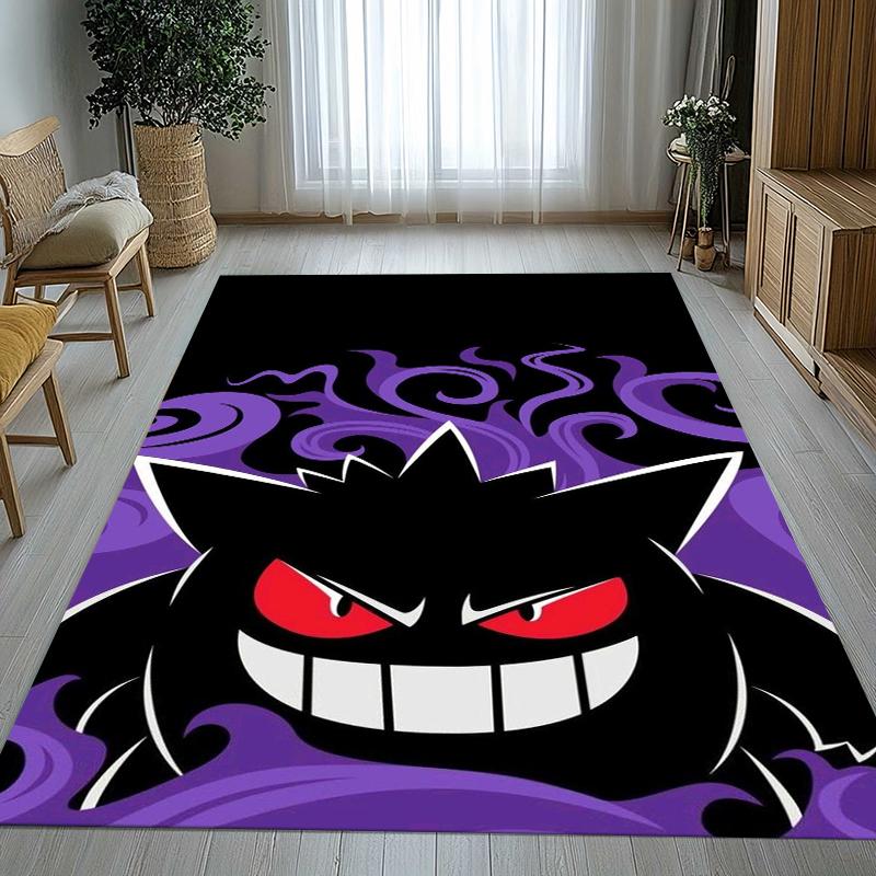 Gengar Pokemon Cartoon Ectoplasma Living Room Non-Slip Area Rug Soft Carpet for Bedroom Kids Playroom Sofa,Home Decor Doormat