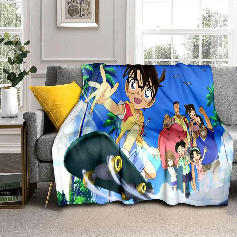 3D Dívčí Detektiv Conan Anime Kreslená HDdeka, Měkká přehozová deka pro Domácí Ložnici Postel Pohovku Piknik Cestování Kancelář Krycí deka Děti