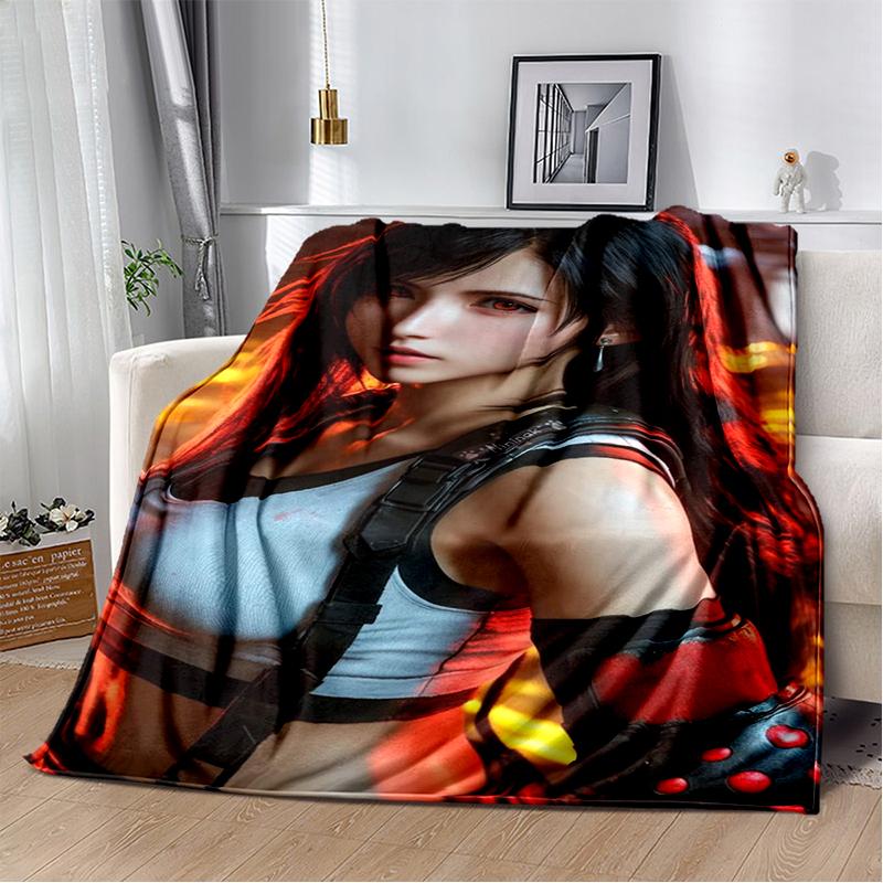 2025 New Style Final Fantasy Games Cloud Tifa Aerith Sephiroth Blanket,Soft Throw Blanket for Home Bedroom Bed Sofa Cover Kids