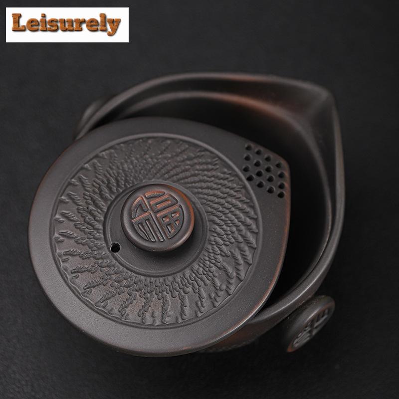 150 ml Qingxi Lila Keramik Handgreifer Gaiwan Handgefertigtes Springmesser Teeterrine Teebereiter Deckelschale Teekanne Teeservice Geschenk