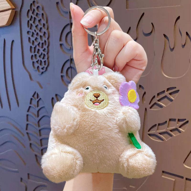 Bouquet Hug Bear Plush Toy Mini Couple School Bag Pendant Doll Cartoon Doll Gift Keychain