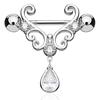 Barbell 14G en acier inoxydable avec zircon anneau de téton piercing bijou de corps