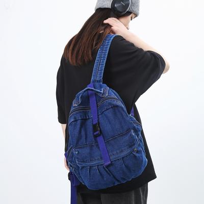Denim Backpacks  New Vintage Wash Casual Backpack for College Students Fashion Japanese Ins Large Capacity Schoolbags