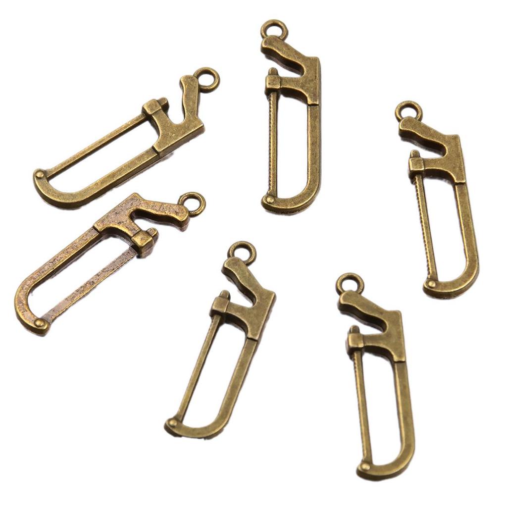 16 Stylish Alloy DIY Tool Charm Pendant: Saw & Knife Design