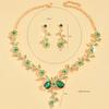 Designer Wedding Zircon Set Zircon Women Sunflower Style Alloy Water Drop Bridal Dress Accessories Necklace Earring Set