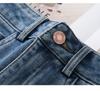 Women's High-Waisted A-Line Denim Midi Skirt with Retro Slit - Spring/Autumn 2026 Collection