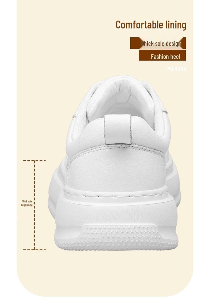 Men's Low-Top Casual Skate Shoes, Youth Korean Style, White