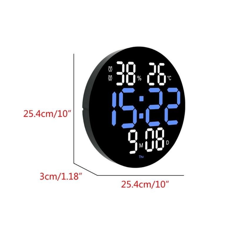 Modern LED Alarm Clock with Remote Control 10inch Display Screen Clear andEasy Read Digital Wall Clock