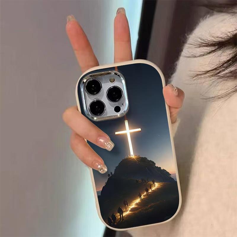 Faith Cross Phone Case Suitable for iPhone 16 15 14 13 12 11 Pro/Max/Plus Anti Fingerprint and Shockproof Back Cover