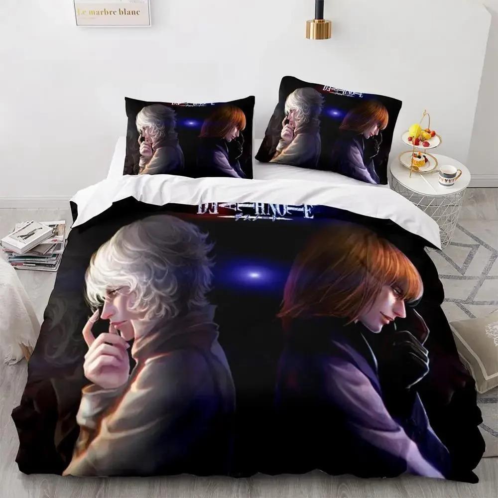 Death Note Bedding Set Single Twin Full Queen King Size Bed Set Adult Kids Bedroom Duvet Cover Sets 3D Print Anime Death Note