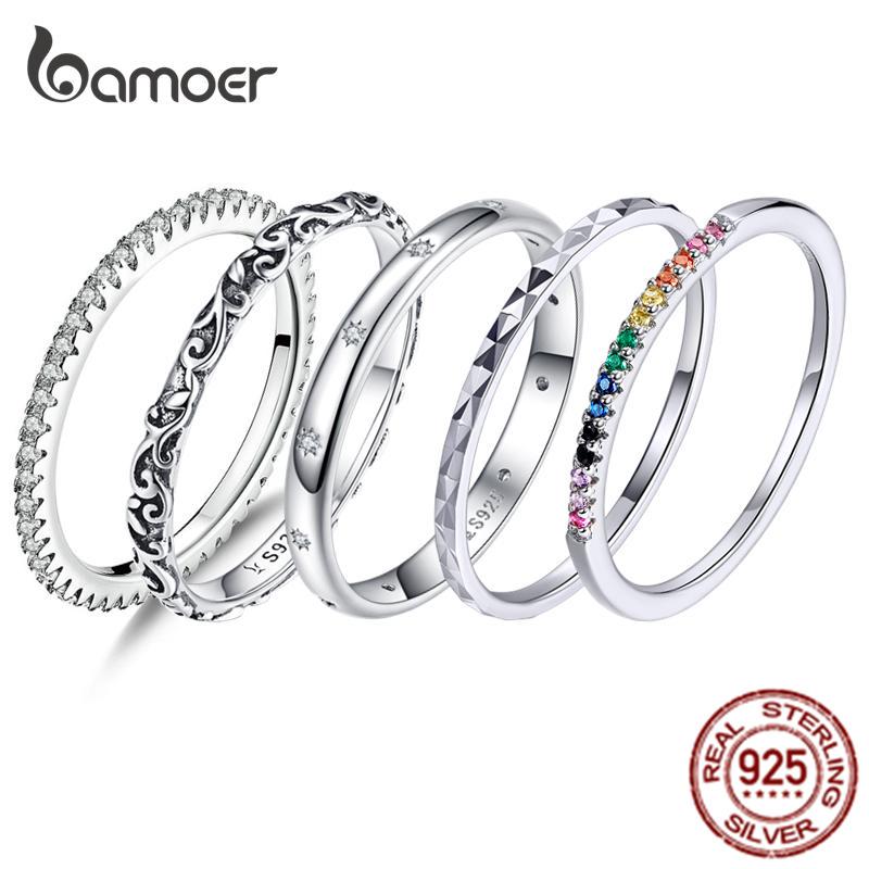 Buy BAMOER Jewelry Original Design 925 Sterling Silver Wedding Rings