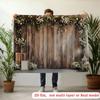 2D Rustic Wood Flower Backdrop Cloth for Boho Wedding Bridal Party Photoshoot Background Banner