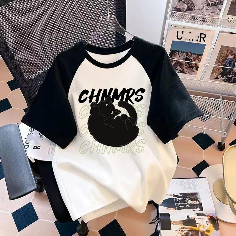 Summer Kids Adult Fashion Print Short Sleeve T-Shirt Outdoor Casual O-Neck Oversized Women's Tees Top Girl Clothing