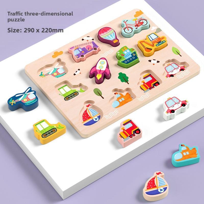 Wooden Shape Sorting Puzzle For Toddlers With Colorful Hand Grip Blocks For Early Learning