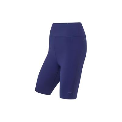 Li Ning Fitness Series Solid Color Outdoor Casual Slim Fit Sports Shorts Women Shorts Deep-Navy-Blue AUSU046-3