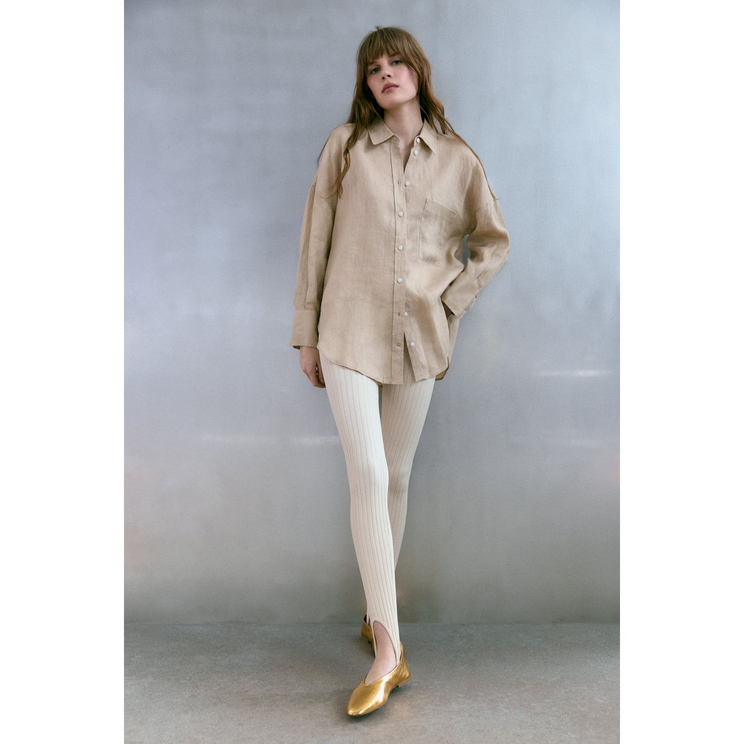 

METALLIC LEATHER BALLET FLATS