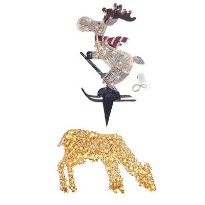 Leuchtendes Weihnachtsrentier Beleuchtung Acryl Hirsch Figur Ornament Batteriebetrieben Dekoration für Festival Garten