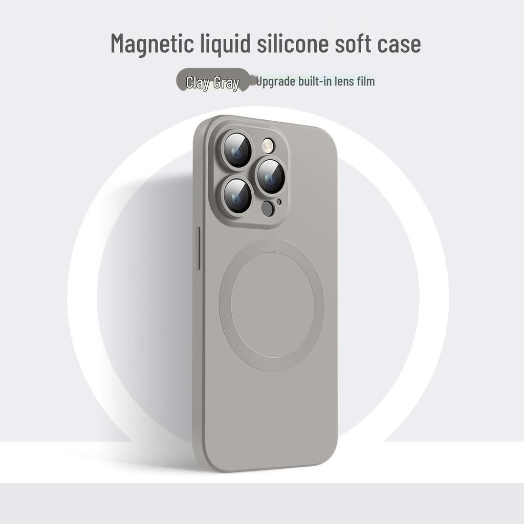 Husă de telefon din silicon cu absorbție magnetică anti-cădere pentru Apple 12/13/14/15 - Acoperire completă pentru protecție maximă.