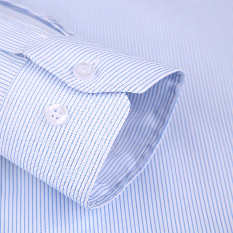 Plus Size Men's Wrinkle-Resistant 100% Cotton Striped Men's Shirt Formal Workwear Breathable S-8XL
