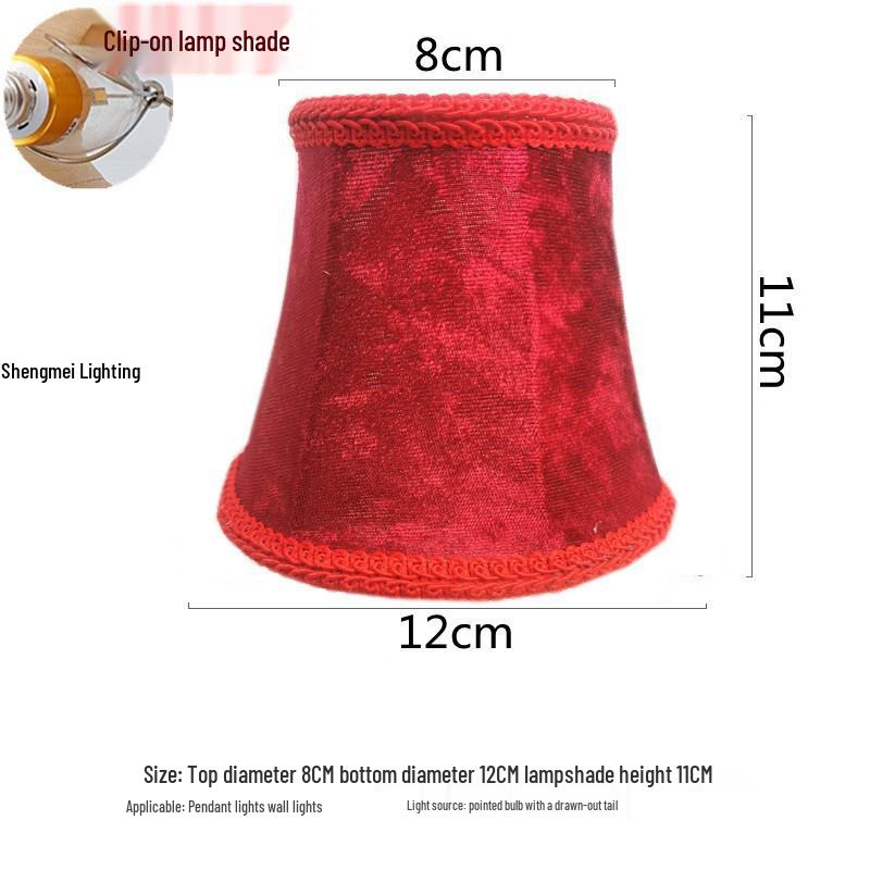 European Crystal Chandelier Fabric Lampshade, Clip-On, E27 Large Base, E14 Candle Bulb, Wall Light Shell Shade
