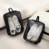 Portable Shoe Storage Bag Transparent Window Dustproof Shoe Organizer Pouch Breathable Zipper Closure Footwear Bag
