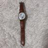 Used SWATCH Watch, Working Condition, Genuine Leather Belt, Battery Replaced, Vintage Y2K Quartz, Gold, Made in 1997