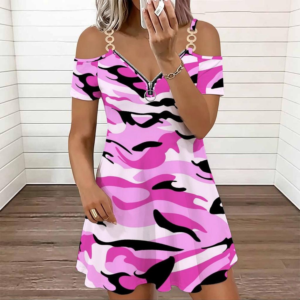 Women Adjustable Strap Plus Size Dress Romantic Flower Printed Flowy Summer Sundress