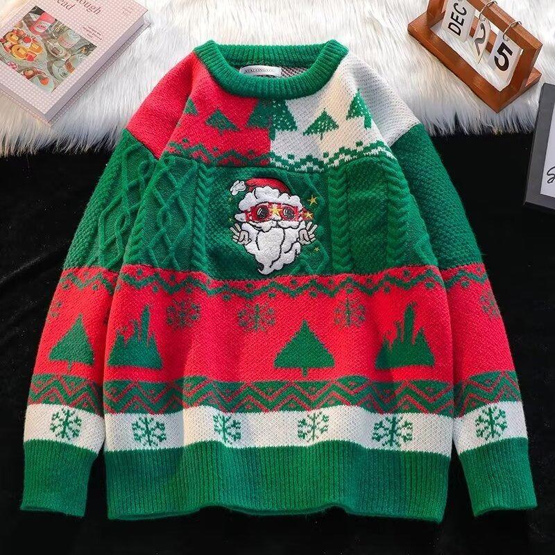 Women's Long-sleeved Threaded Sweater Pullover Christmas Sweater Round Neck Geometric Graphic Casual Top