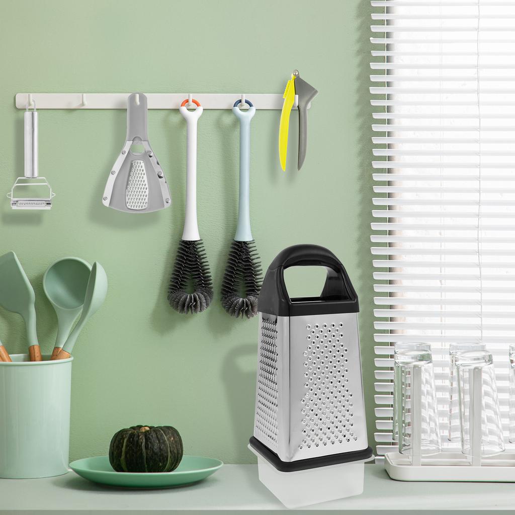 4 Pcs Cheese Grater Stainless Steel Four Sided Vegetable Shredder Labor Saving Garlic Crusher Efficient for Kitchen Accessories