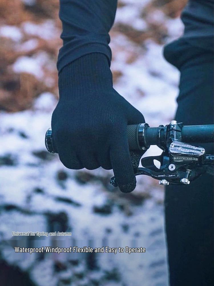 Unisex Touchscreen Windproof Waterproof Gloves with Wool Lining & Non-Slip Grip for Outdoor Activities