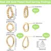 Beebeecraft 18Pcs 3 Styles Gold Circle Earring Post Blank Earring Studs with Backs Loop Hollow Round Real 18K Gold Plated Brass Dangle Ear Findings