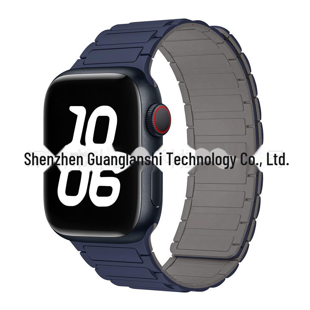 „Curea de culoare contrastantă din silicon magnetic S9 pentru Apple Watch Series 5-9”
