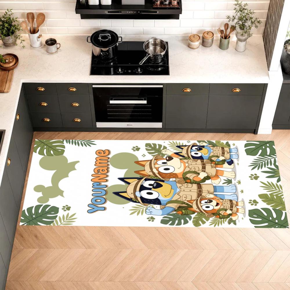 Bluey Customize Your Name Kitchen Rug Runner Rug Laundry Mat Hallway Entryway The Best Gift Choice