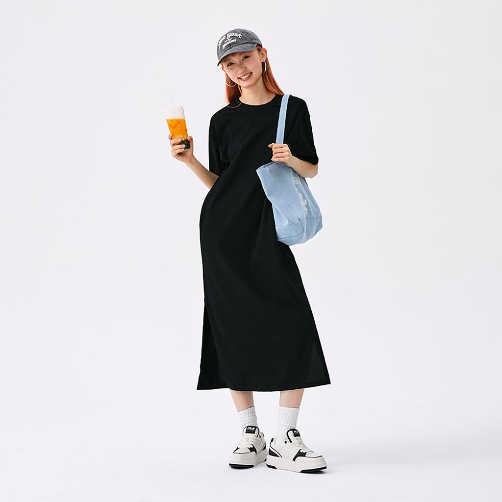 New MLB New York Yankees Basic Collection SS25 Short Sleeved Dress Women's Black 3FOPB0153-50BKS