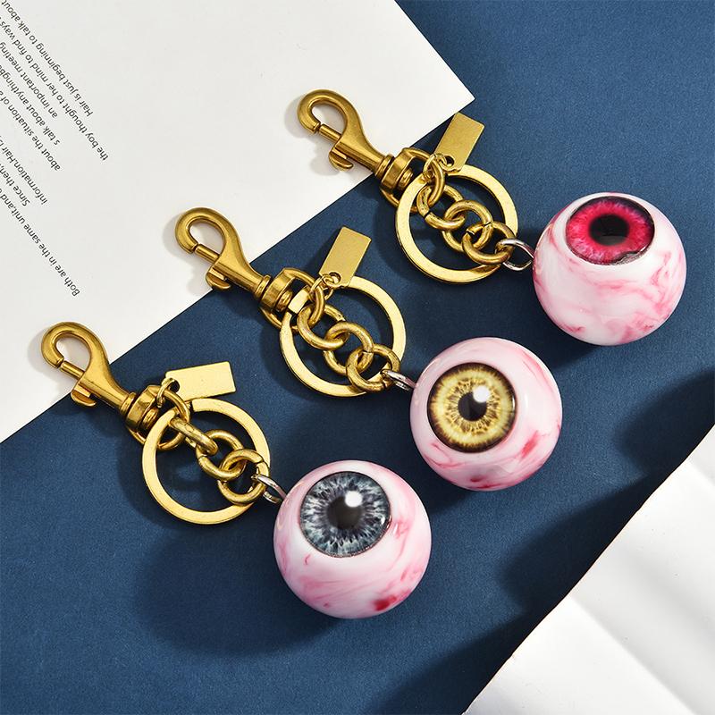 Goth Keychain Horror Eyeball Bag Charms Halloween Accessories Gothic Keychain Key Ring Funny Decor Cool Purse Charms For Men