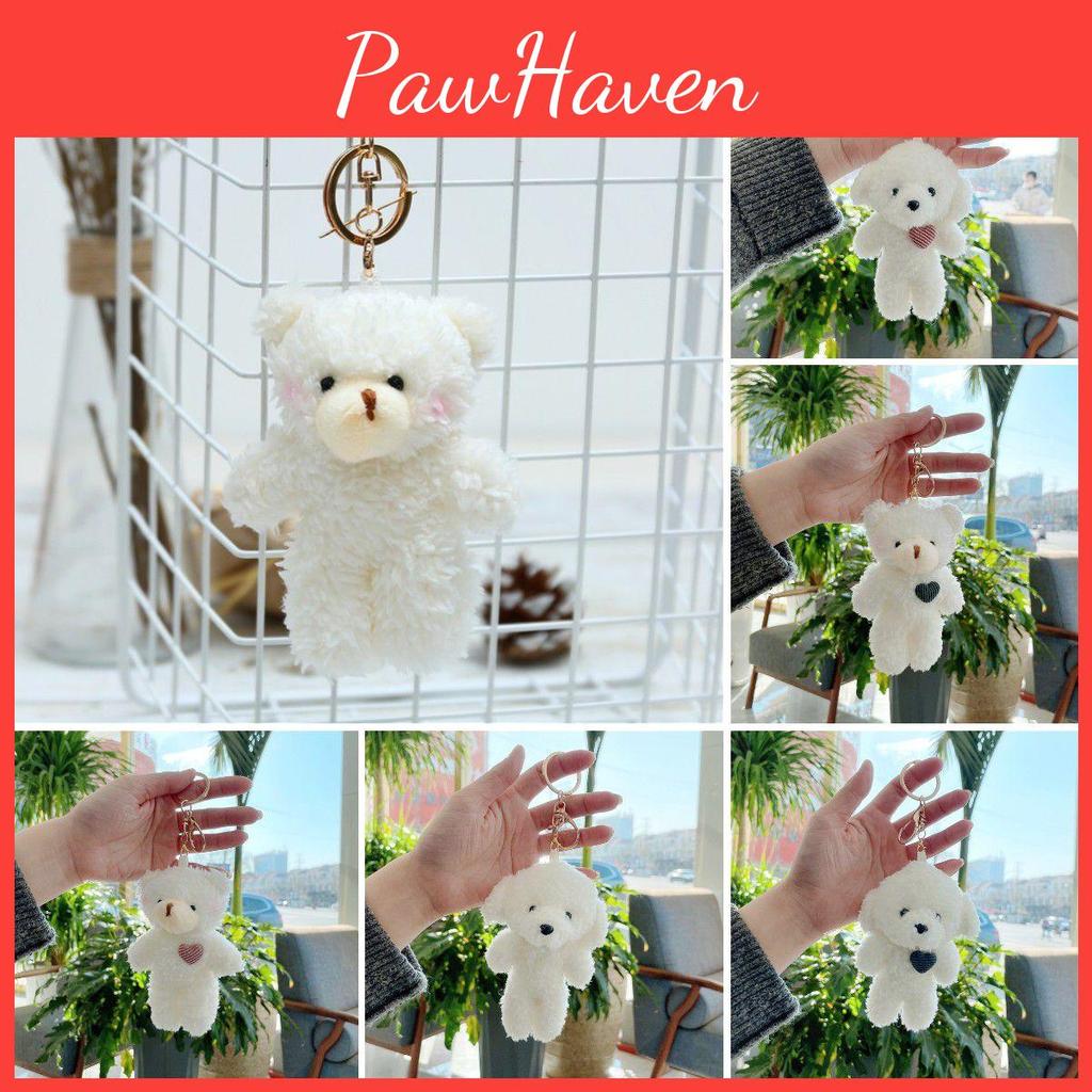 Love Bear Dog Plush Pendant Toy Key Chain For Adorable Decorations Soft And Durable 11cm Birthday Gift