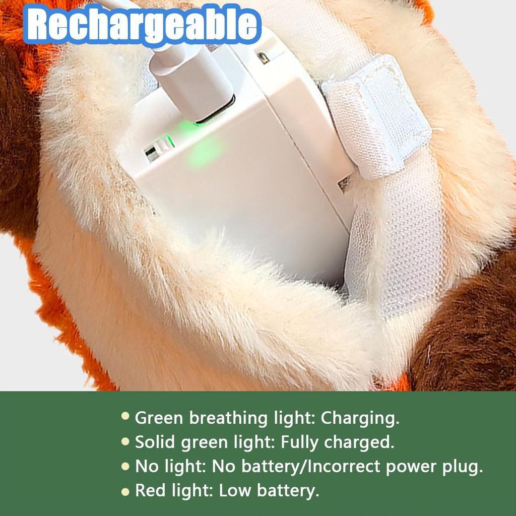 Dog Toy Interactive Automatic Tail-Wagging Animal Doll For Puppy Electric Puppy Toy Wear Resistant Pet Accessory For Large