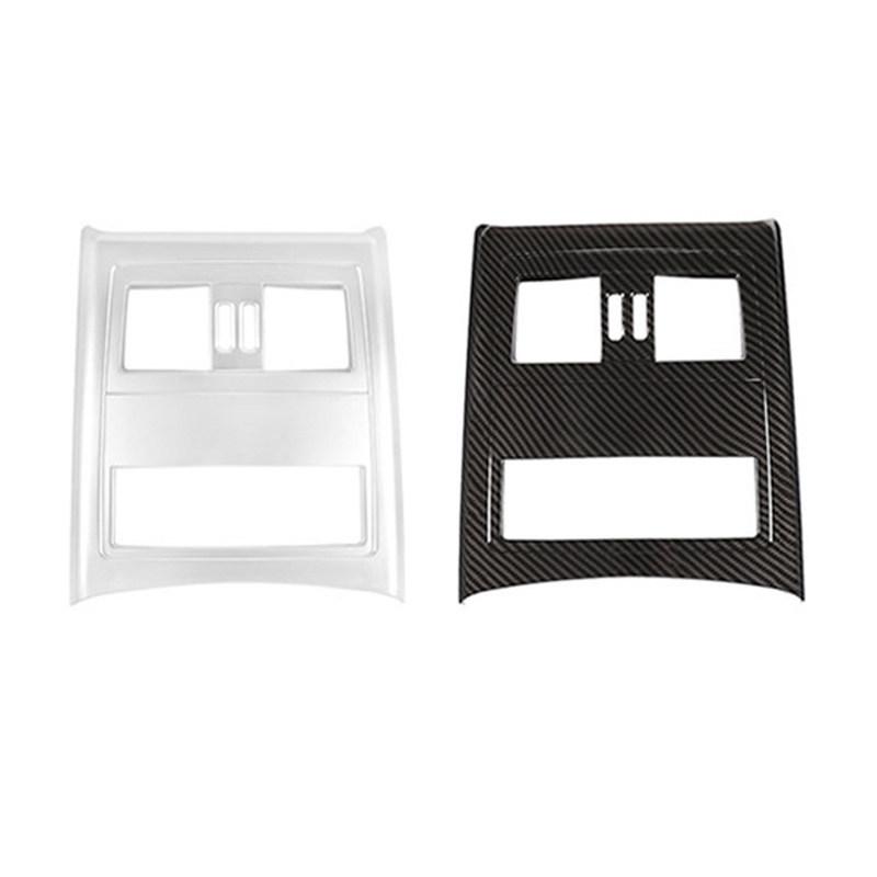 For BMW 3 Series E90 2005 - 2012 ABS Car Rear Air Condition Air Vent Outlet Anti-kick Cover Trim Carbon Fiber Texture / Silver