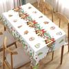 Christmas Gingerbread Man Pine Needle Waterproof Tablecloth Table Decor Winter Kitchen Dining Tablecloth Christmas Decorations