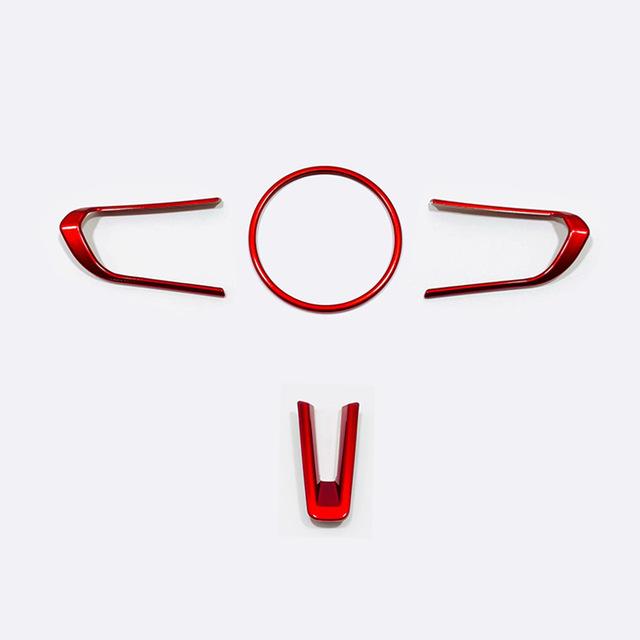 For Mazda 3 CX-30   Accessories ABS Carbon fibre/Red/Matte Car Steering Wheel Switch Button Frame Cover Trim Car