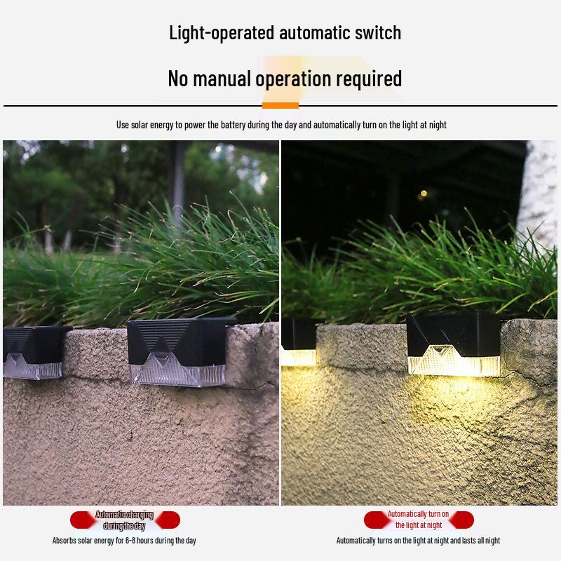 Rainproof Solar Step Lights for Outdoor Garden, Balcony & Fence