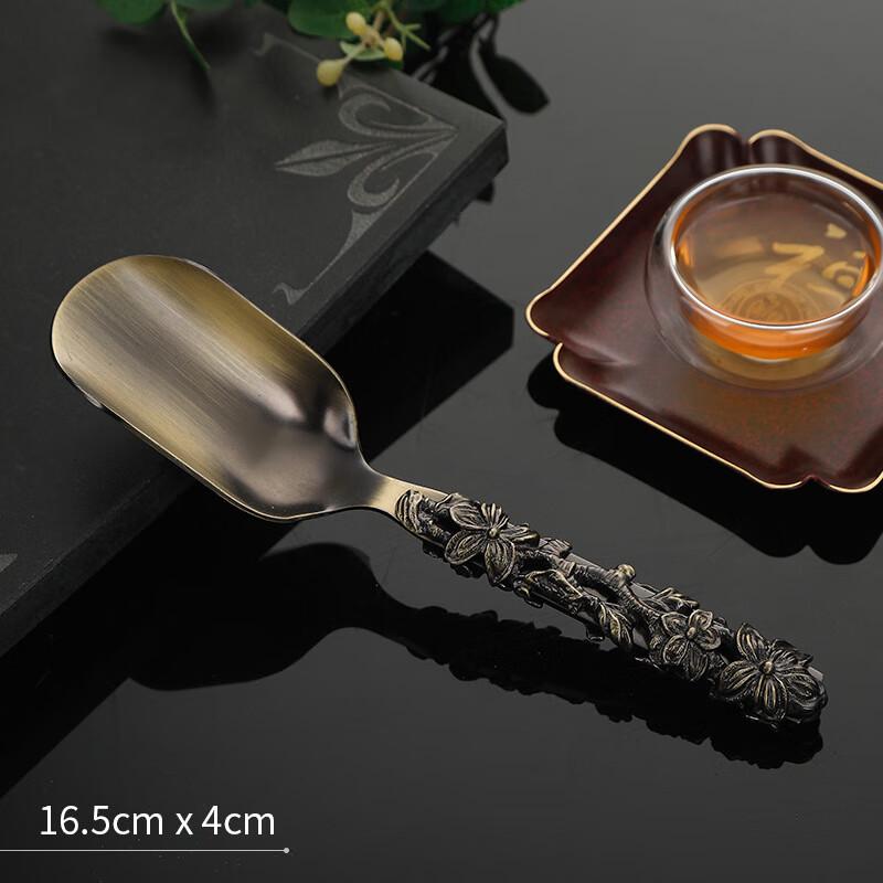 Stainless Steel Tea Leaf Spoon with Ebony Handle