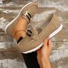 Large Size Flat-soled Casual Shoes Metal Buckle Comfortable Soft-soled Doudou Shoes Flat-soled Small Leather Shoes