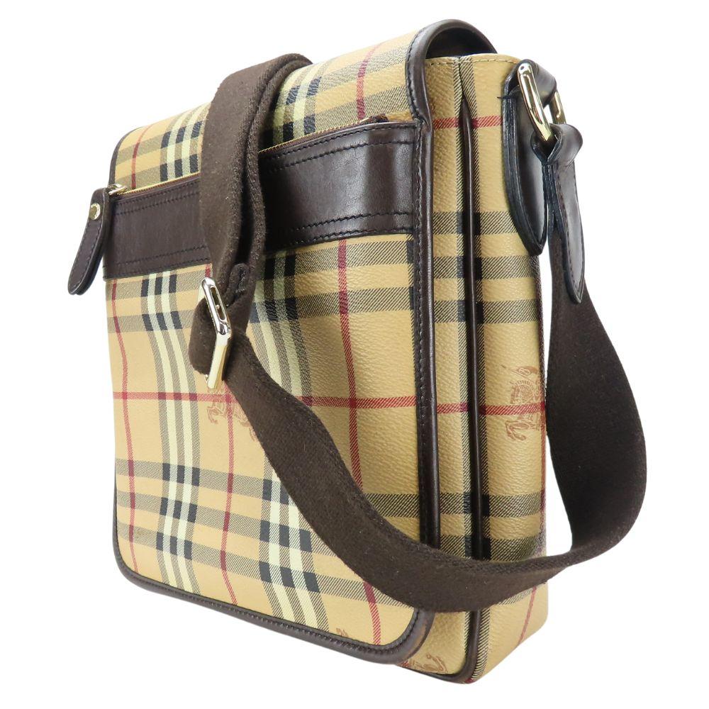 Used BURBERRY Shoulder Bag PVC/leather beige Brown Nova Check