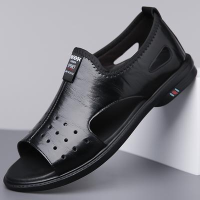 Sandals for Men Brand Casual Leather Sandals Fashion Outdoor Roman Sandal 2026New Comfort Flat Sandals Open-toed Beach Sandalias